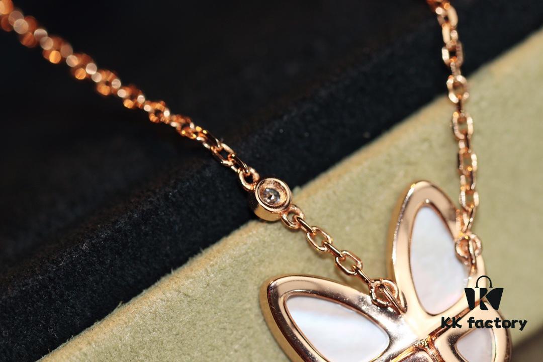 FanJia Two Butterfly Series Collar Necklace ZP, Luxury V-Gold Plated Jewelry with Imported Swarovski Stones