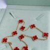 692fc2b599f2d84055c88537 VCA Alhumbra Vintage Ten-Flower Yellow Gold Carnelian Necklace