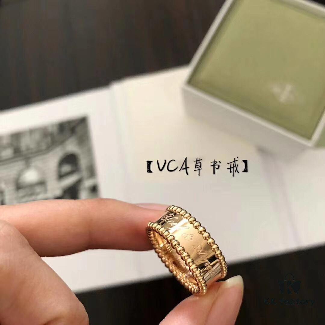 692fc2b599f2d84055c88539 Luxury Craftsmanship VCA Van Cleef & Arpels Alhambra Signature Ring with Smooth Pearl Edge - Elegant Design in Rose Gold, Gold, and Silver