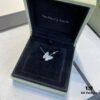 692fc2ba99f2d84055c88541 VCA Clover Full Diamond Butterfly Necklace in White Gold Tone