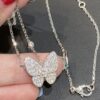 692fc2bb99f2d84055c88543 VCA Clover Full Diamond Butterfly Necklace in White Gold Tone