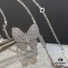 692fc2bd99f2d84055c88544 VCA Clover Full Diamond Butterfly Necklace in White Gold Tone
