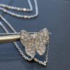692fc2bd99f2d84055c88545 VCA Clover Full Diamond Butterfly Necklace in White Gold Tone