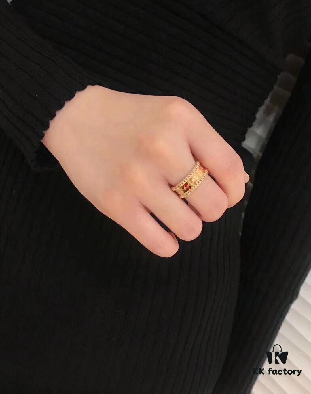 692fc2c199f2d84055c8854d Luxury Craftsmanship VCA Van Cleef & Arpels Alhambra Signature Ring with Smooth Pearl Edge - Elegant Design in Rose Gold, Gold, and Silver