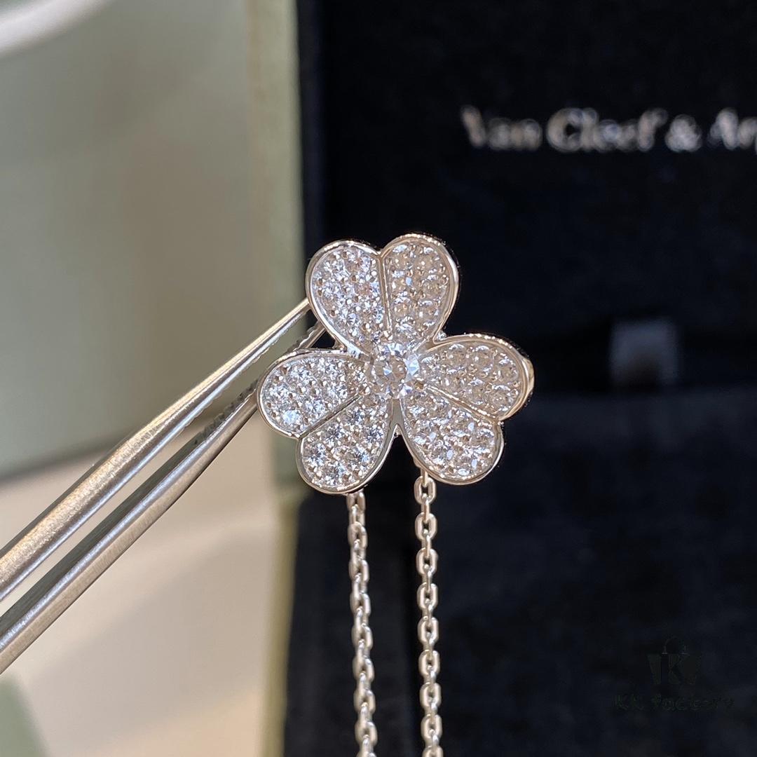 692fc2df99f2d84055c88585 VCA Clover Necklace, Delicate Feminine Style Collarbone Necklace, Silver Only, ZP Custom Edition