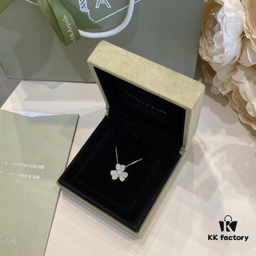 692fc2df99f2d84055c88587 VCA Clover Necklace, Delicate Feminine Style Collarbone Necklace, Silver Only, ZP Custom Edition