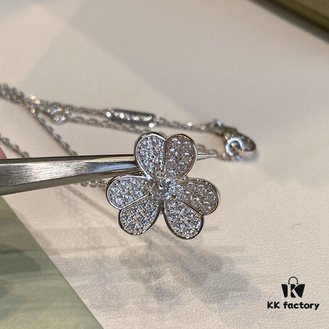 692fc2e099f2d84055c88588 VCA Clover Necklace, Delicate Feminine Style Collarbone Necklace, Silver Only, ZP Custom Edition