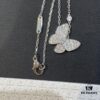 692fc2e799f2d84055c88594 VCA Clover Full Diamond Butterfly Necklace in White Gold Tone