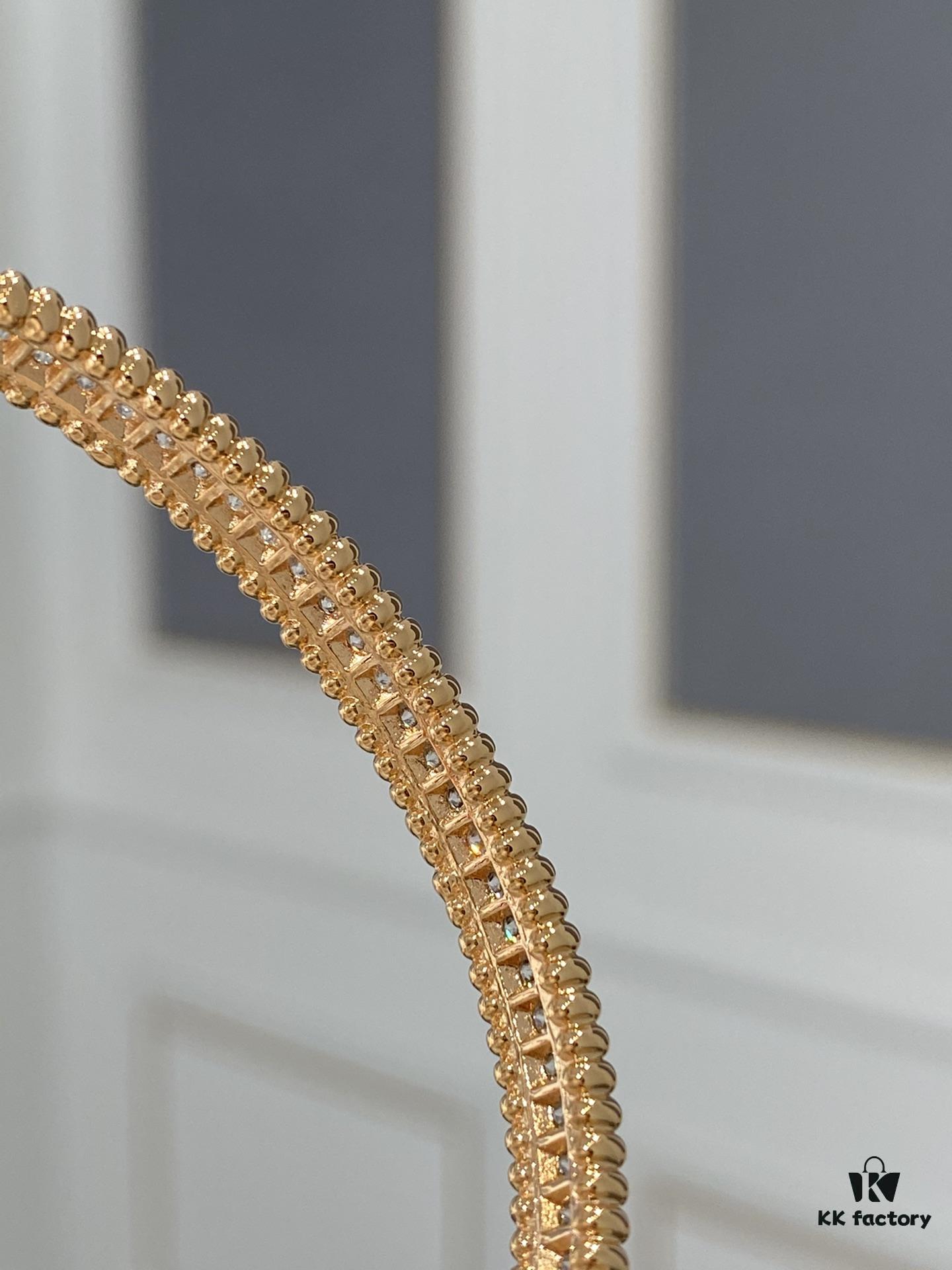 692fc2f099f2d84055c885a3 New VCA Four-Leaf Clover Perlee Beaded Bracelet, Single Row Diamond Bracelet, Classic Stacking Design, Vintage and Exquisite