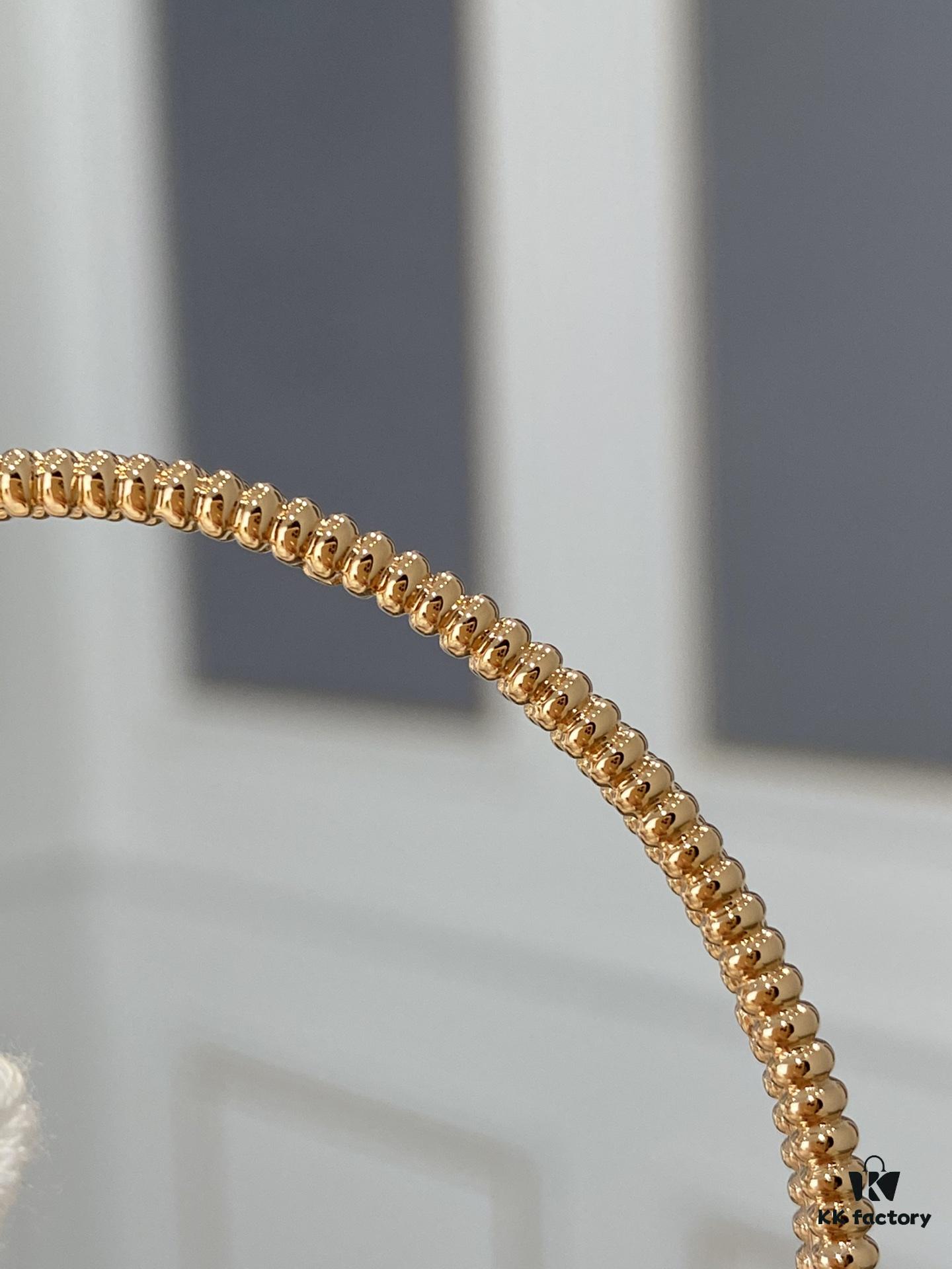 692fc2f199f2d84055c885a7 New VCA Four-Leaf Clover Perlee Beaded Bracelet, Single Row Diamond Bracelet, Classic Stacking Design, Vintage and Exquisite