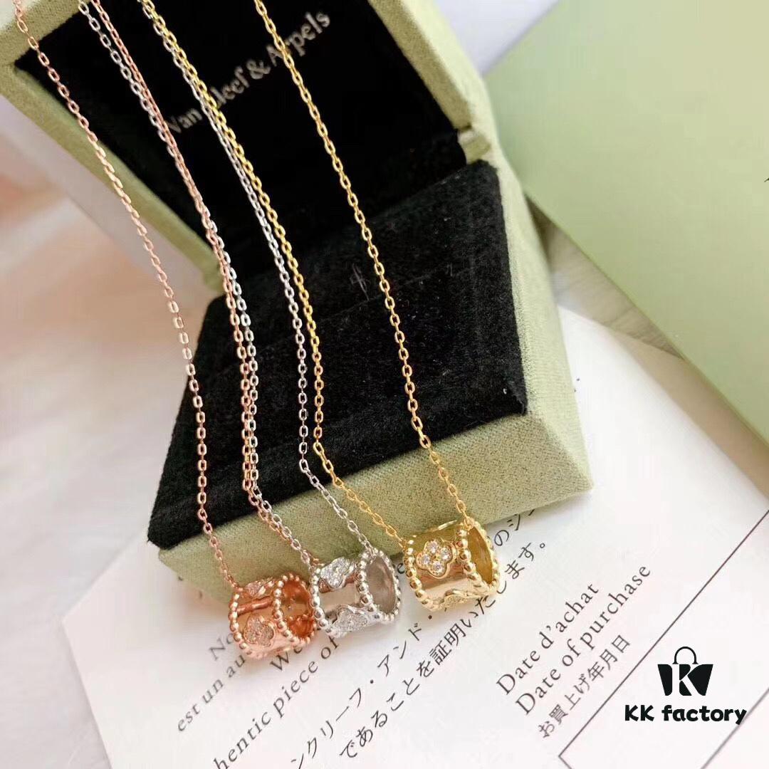 692fc2f999f2d84055c885b2 Van Cleef & Arpels-inspired Kaleidoscope Necklace, Custom Plated 18K Gold with Zirconia, Italian Imported Chain, Three Color Options Available