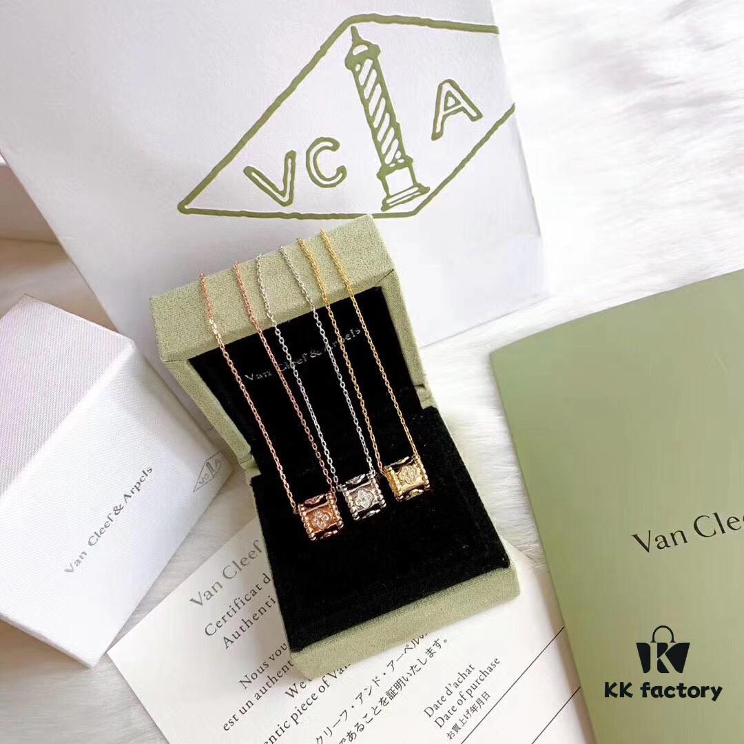 692fc2f999f2d84055c885b3 Van Cleef & Arpels-inspired Kaleidoscope Necklace, Custom Plated 18K Gold with Zirconia, Italian Imported Chain, Three Color Options Available