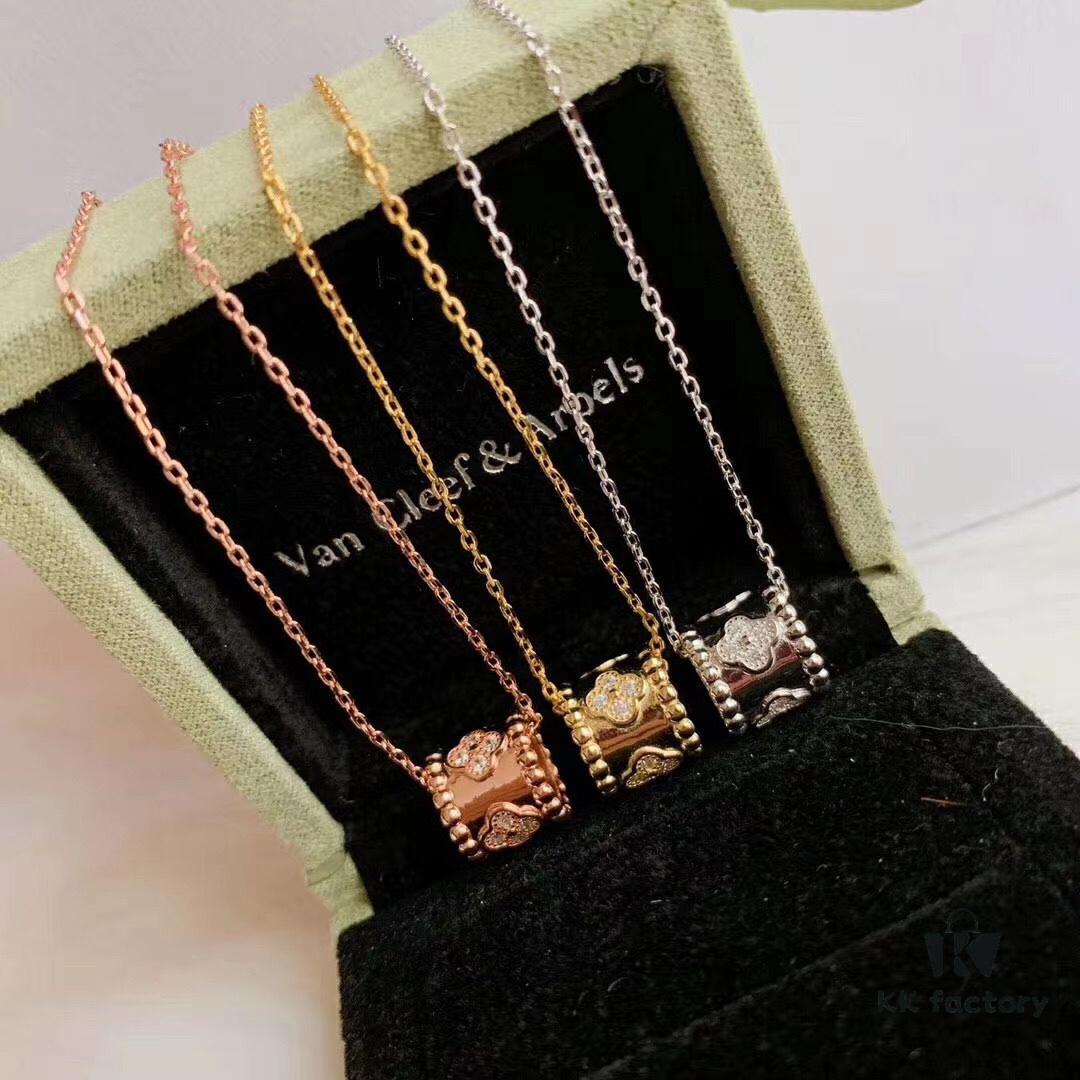 692fc2fa99f2d84055c885b4 Van Cleef & Arpels-inspired Kaleidoscope Necklace, Custom Plated 18K Gold with Zirconia, Italian Imported Chain, Three Color Options Available