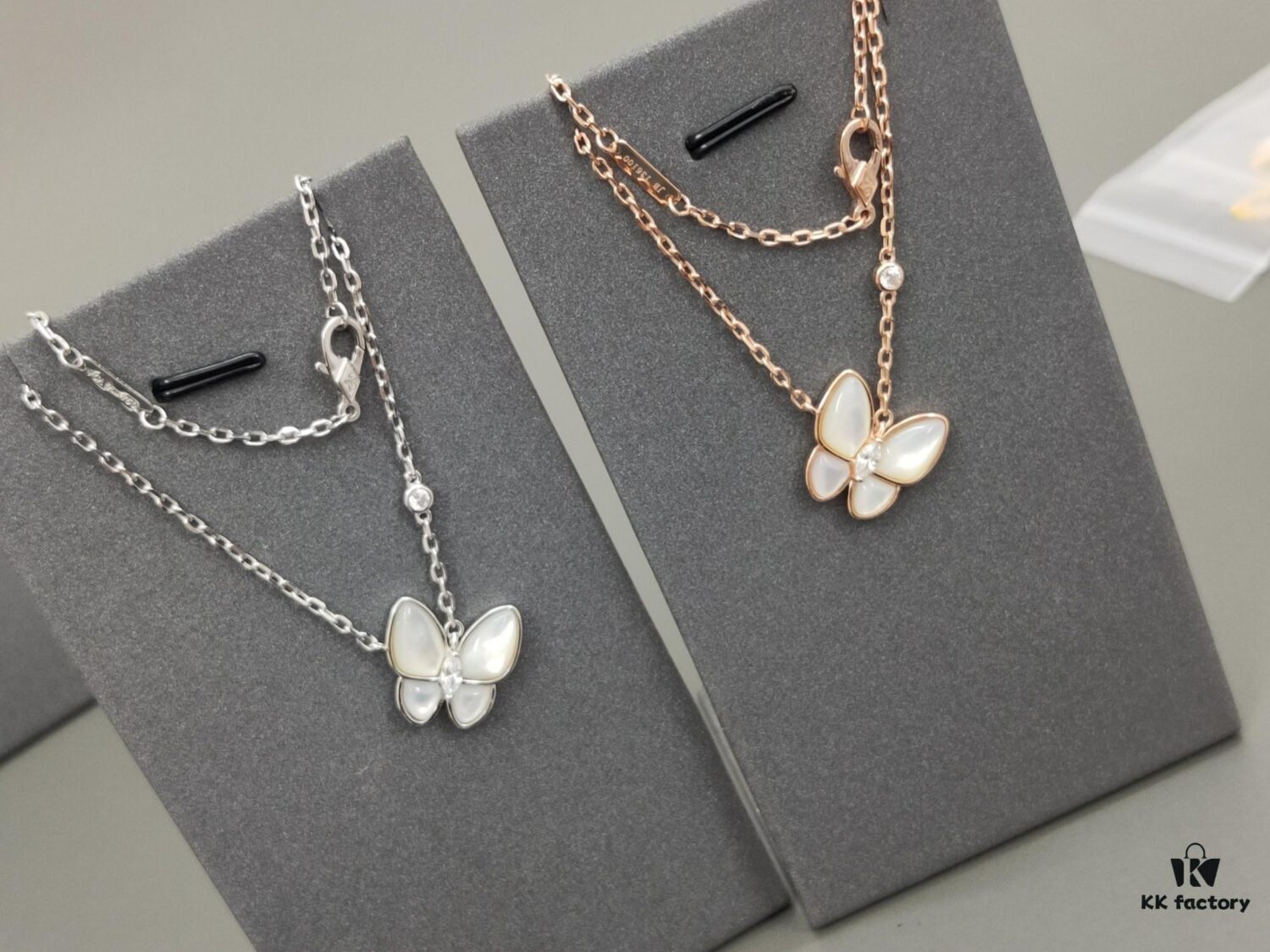 692fc30699f2d84055c885c7 VCA 3D Butterfly White Mother-of-Pearl Pendant Necklace, Classic Jewelry-Grade Design
