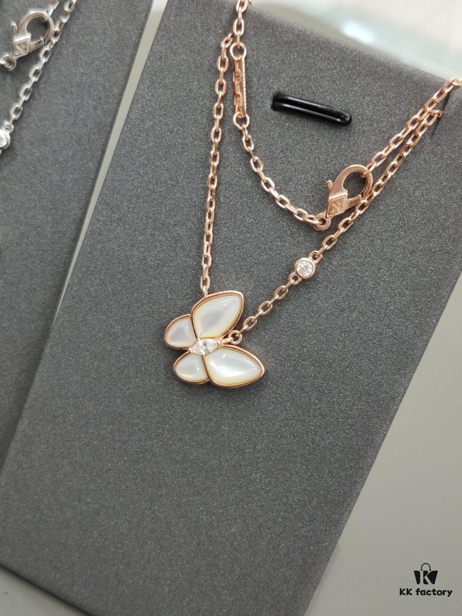 692fc30799f2d84055c885ca VCA 3D Butterfly White Mother-of-Pearl Pendant Necklace, Classic Jewelry-Grade Design