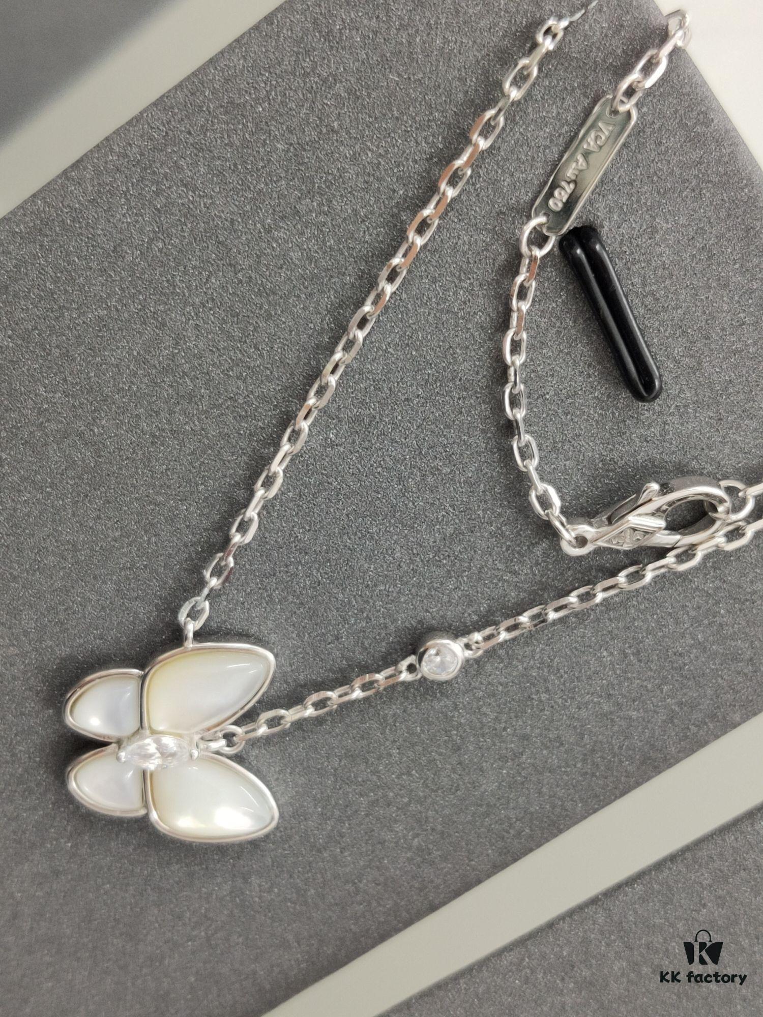 692fc30c99f2d84055c885cf VCA 3D Butterfly White Mother-of-Pearl Pendant Necklace, Classic Jewelry-Grade Design