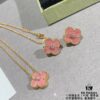 692fc34599f2d84055c88625 New Arrival V Gold High Version Rhodonite VCA Clover Stud Earrings
