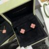 692fc34799f2d84055c88627 New Arrival V Gold High Version Rhodonite VCA Clover Stud Earrings