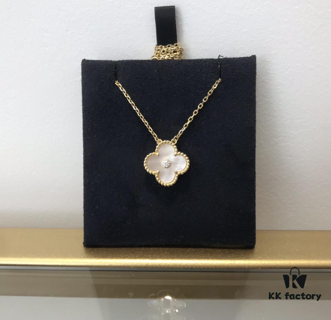 692fc37499f2d84055c8866c Medium Four-Leaf Clover Necklace Collection - Diamond-Paved Top-Quality Sterling Silver 18K Gold Plated