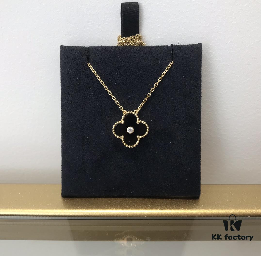 692fc37499f2d84055c8866e Medium Four-Leaf Clover Necklace Collection - Diamond-Paved Top-Quality Sterling Silver 18K Gold Plated