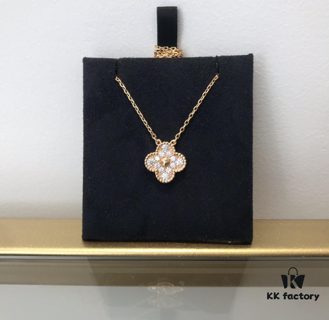 692fc37599f2d84055c8866f Medium Four-Leaf Clover Necklace Collection - Diamond-Paved Top-Quality Sterling Silver 18K Gold Plated