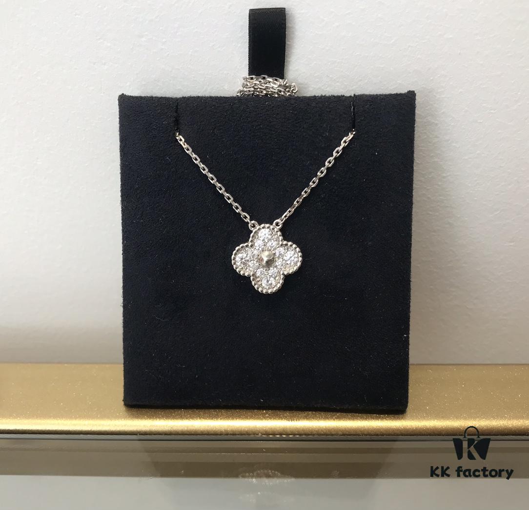 692fc37599f2d84055c88671 Medium Four-Leaf Clover Necklace Collection - Diamond-Paved Top-Quality Sterling Silver 18K Gold Plated