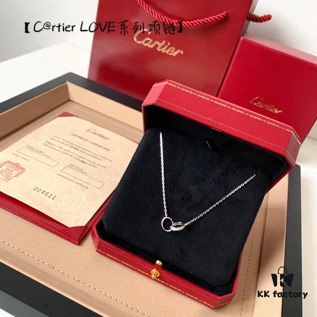 692fc37b99f2d84055c8867a Custom Crafted ZP Jewelry, Real Gold and Diamonds, Cartier Love Series Necklace in Premium Silver Version with Packaging
