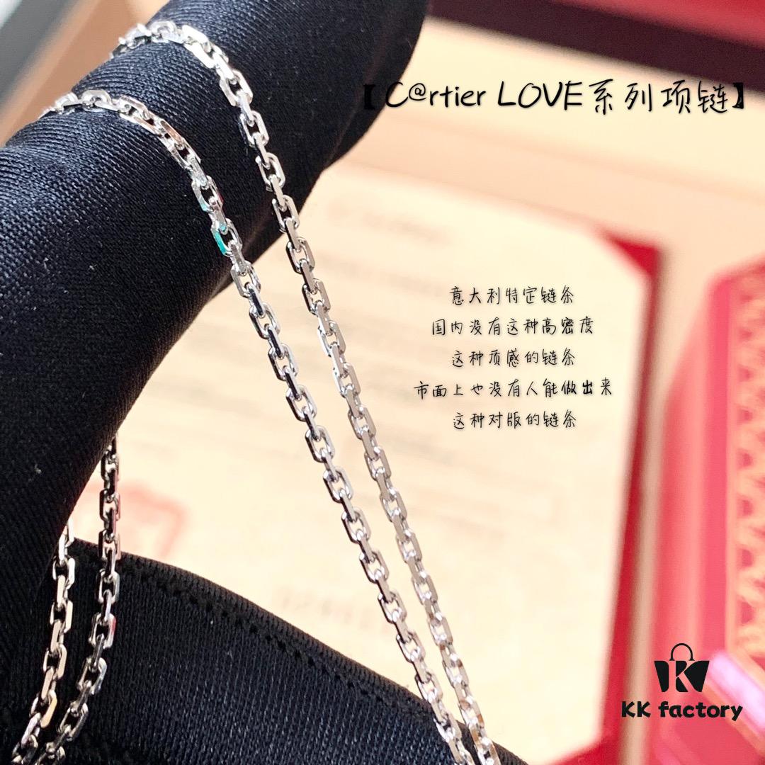 692fc37d99f2d84055c8867c Custom Crafted ZP Jewelry, Real Gold and Diamonds, Cartier Love Series Necklace in Premium Silver Version with Packaging