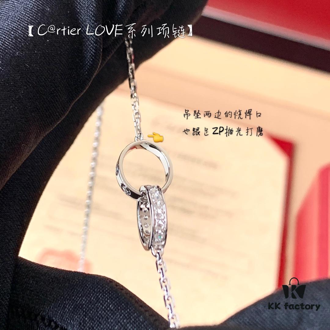 692fc37e99f2d84055c8867d Custom Crafted ZP Jewelry, Real Gold and Diamonds, Cartier Love Series Necklace in Premium Silver Version with Packaging