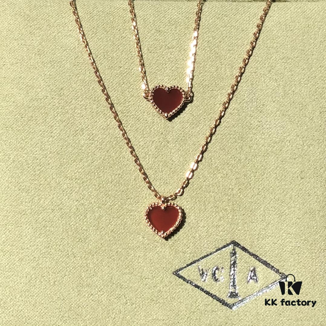 692fc38499f2d84055c88686 Rose Gold Combo: Red Carnelian Heart Bracelet and Necklace
