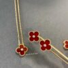 Lucky Cloverleaf with Red Carnelian! Mini Stud Earrings and Bracelet Also in Stock, Can Be Paired as a Set
