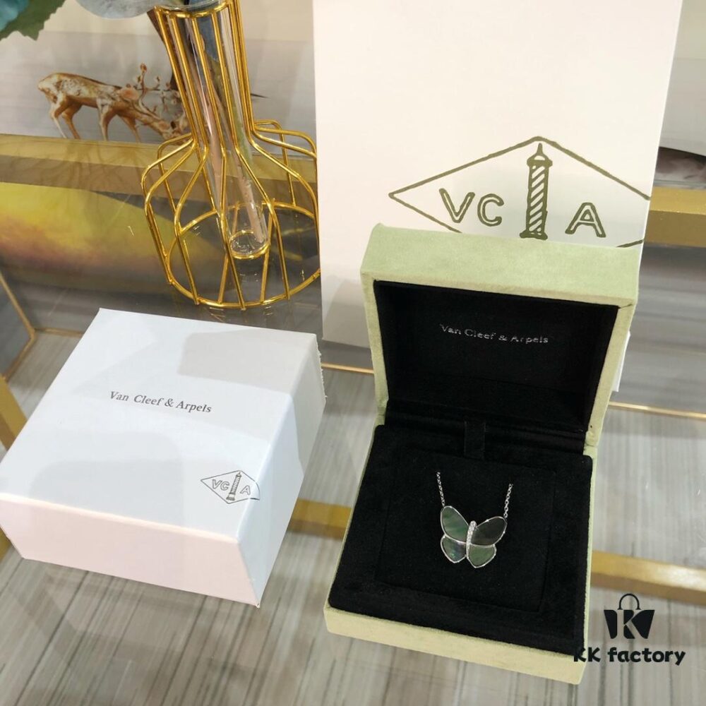 692fc38f99f2d84055c88696 VCA Large Butterfly Necklace, Exquisitely Crafted with Mother-of-Pearl and Hand-Set Diamonds