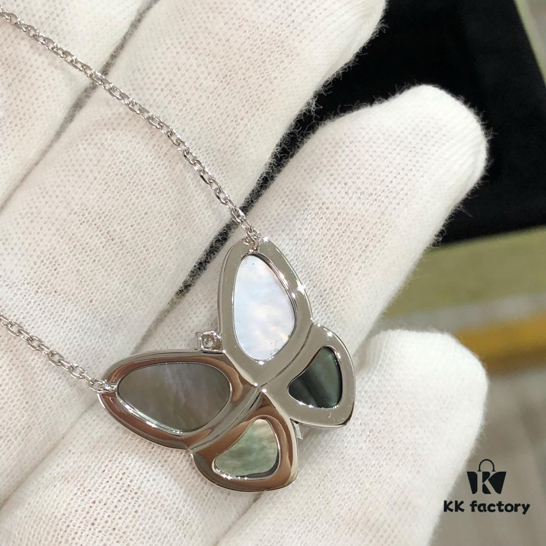 692fc39199f2d84055c88698 VCA Large Butterfly Necklace, Exquisitely Crafted with Mother-of-Pearl and Hand-Set Diamonds