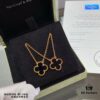 692fc3a099f2d84055c886ac Chunky Chain with CNC-Cut Clasp, V Gold Plated with Imitation Gold, Vca Clover Necklace Featuring White Mother-of-Pearl, Red Agate, and Black Agate