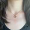 Chunky Chain with CNC Buckle, V Gold Plated Mi Gold, VCA Clover Natural Pink Shell Necklace