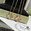 Chunky Chain with CNC Buckle, V Gold Plated Mi Gold, VCA Clover Natural Pink Shell Necklace