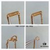 Chunky Chain with CNC Buckle, V Gold Plated Mi Gold, VCA Clover Natural Pink Shell Necklace