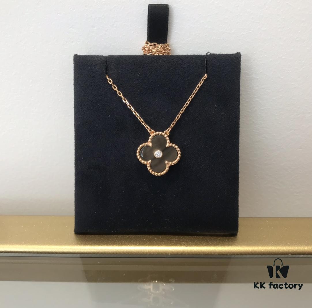 692fc3ae99f2d84055c886ba Medium Four-Leaf Clover Necklace Collection - Diamond-Paved Top-Quality Sterling Silver 18K Gold Plated