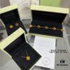 692fc3bb99f2d84055c886cd Authentic CNC Buckle V Gold Plated Mimi Gold Thick Chain High-End Craftsmanship Vca Natural Yellow Tiger's Eye Four-Leaf Clover Necklace