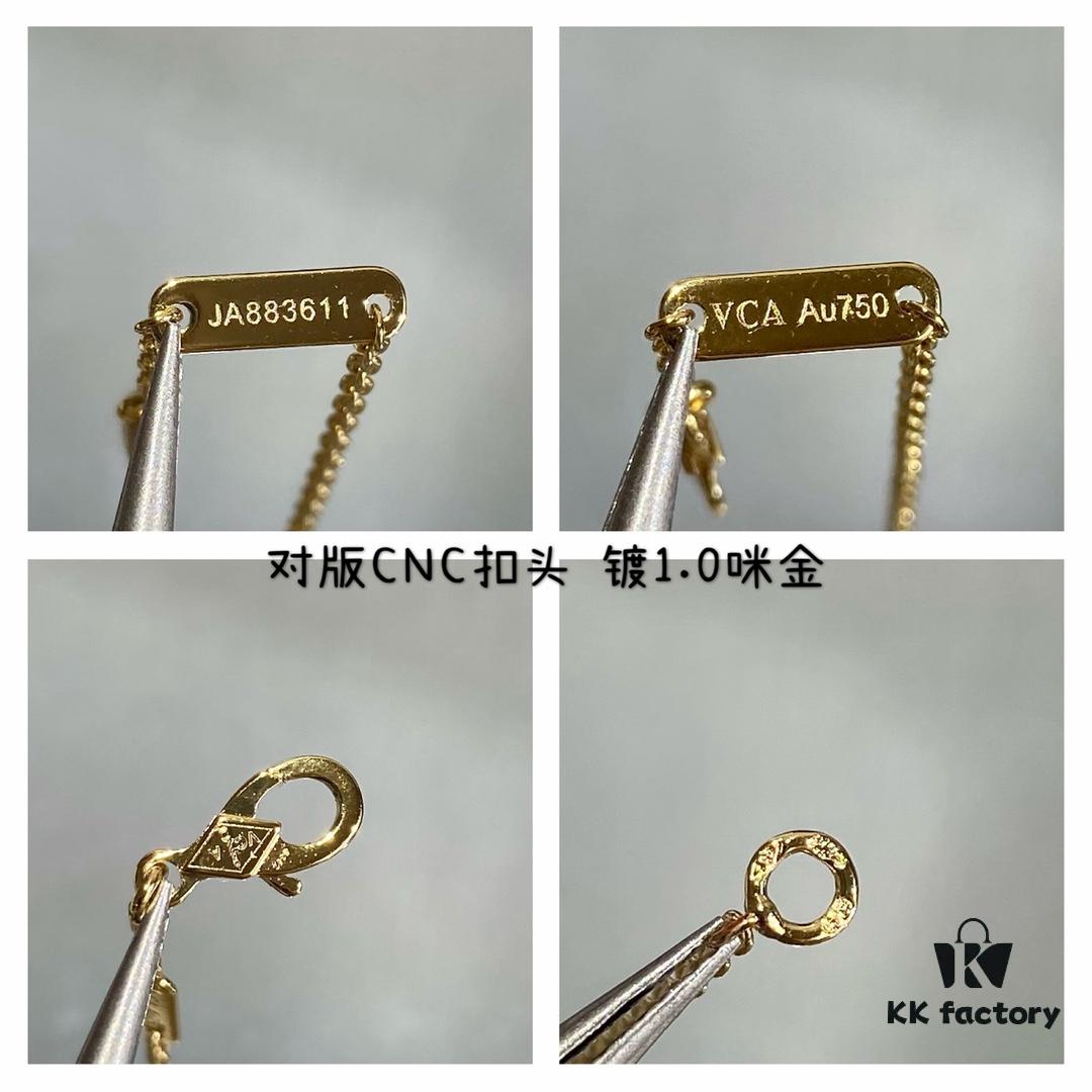 692fc3bd99f2d84055c886cf Authentic CNC Buckle V Gold Plated Mimi Gold Thick Chain High-End Craftsmanship Vca Natural Yellow Tiger's Eye Four-Leaf Clover Necklace
