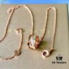 Bvlgari Openwork Diamond-Paved Necklace in S925 Sterling Silver with Thick Gold Plating