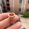 Bvlgari Openwork Diamond-Paved Necklace in S925 Sterling Silver with Thick Gold Plating