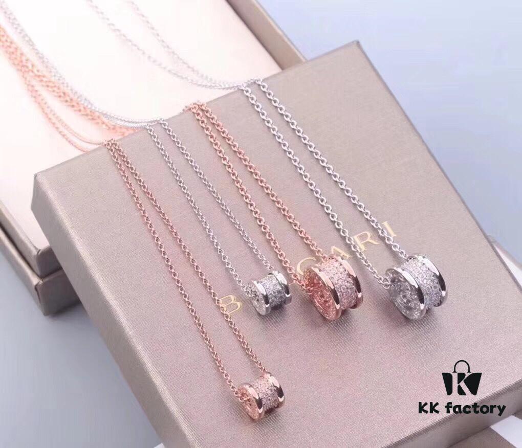 692fc3cb99f2d84055c886eb BVLGARI Serpenti Full Diamond Necklace, 925 Sterling Silver with 18K Gold Plating, Adjustable Luxury Pendant Inspired by Counterpart