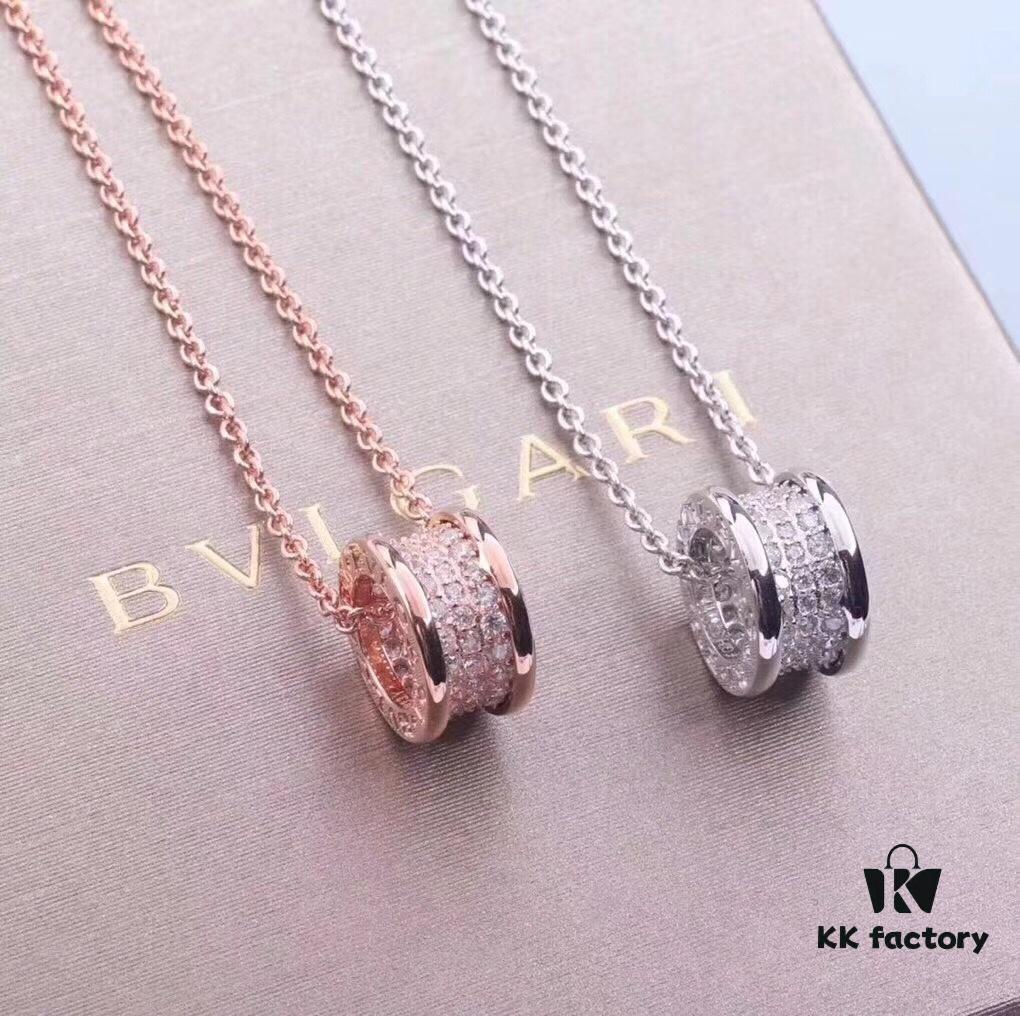 692fc3cc99f2d84055c886ec BVLGARI Serpenti Full Diamond Necklace, 925 Sterling Silver with 18K Gold Plating, Adjustable Luxury Pendant Inspired by Counterpart
