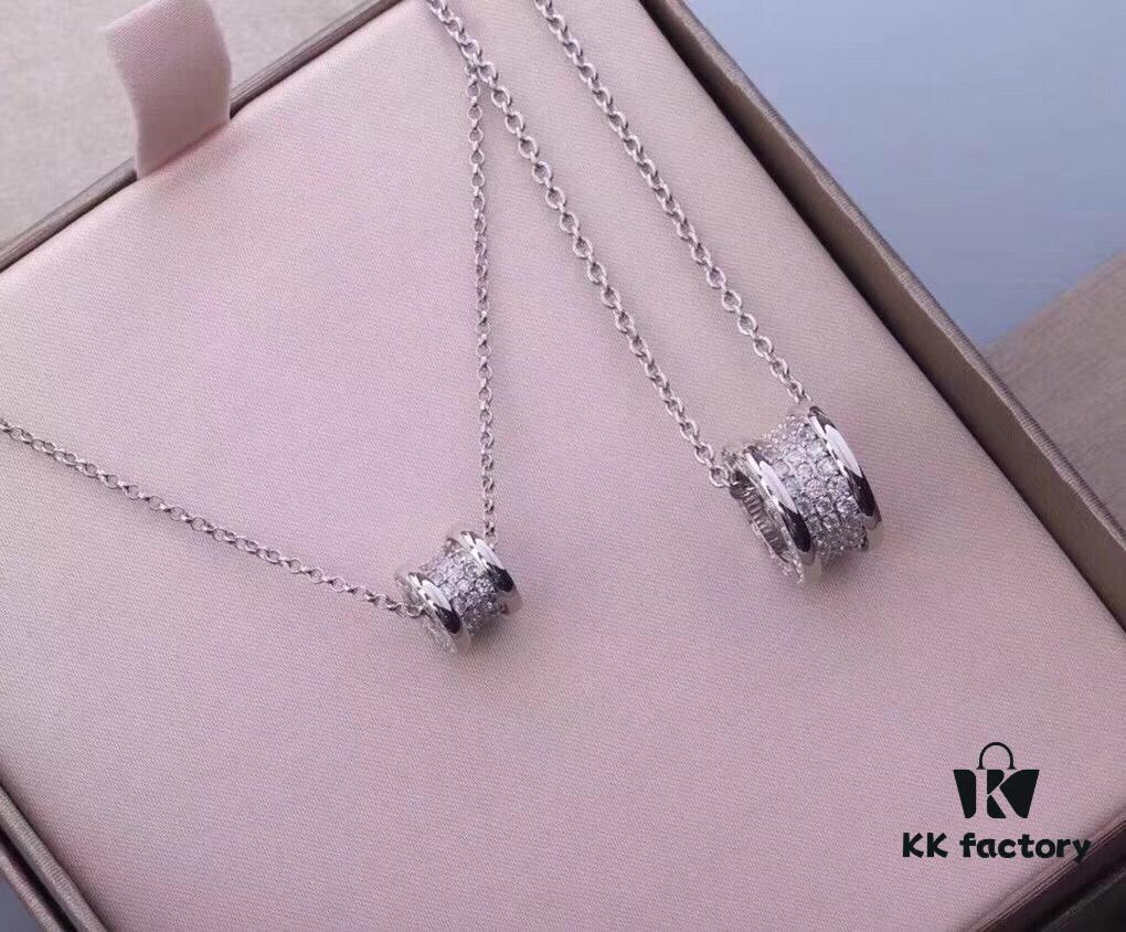 692fc3ce99f2d84055c886f0 BVLGARI Serpenti Full Diamond Necklace, 925 Sterling Silver with 18K Gold Plating, Adjustable Luxury Pendant Inspired by Counterpart