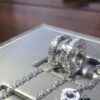692fc3cf99f2d84055c886f2 Bvlgari Diamond-Paved Double Chain Necklace in White and Rose Gold