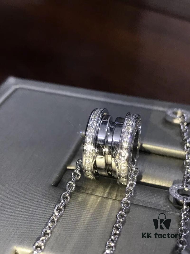 692fc3d299f2d84055c886f8 BVLGARI Bulgari Spring Ring Full Diamond Necklace - High-End CNC Precision Craftsmanship, 1:1 Fine Workmanship, Available in White Gold and Rose Gold