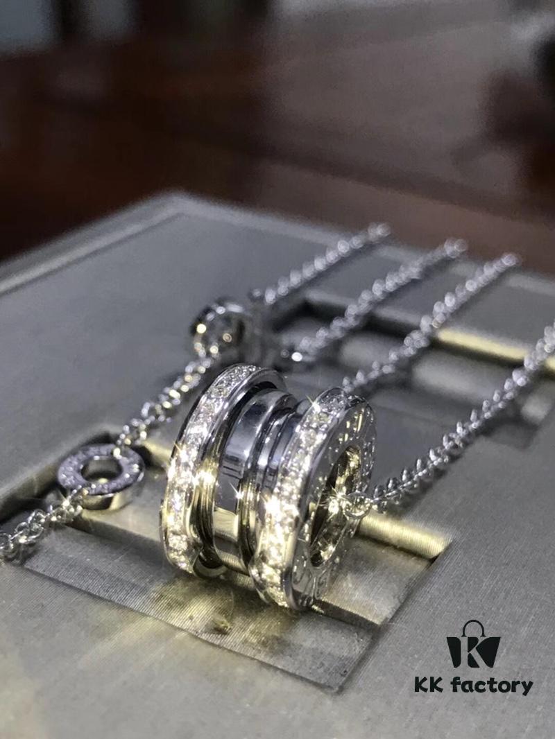 692fc3d799f2d84055c88707 BVLGARI Bulgari Spring Ring Full Diamond Necklace - High-End CNC Precision Craftsmanship, 1:1 Fine Workmanship, Available in White Gold and Rose Gold