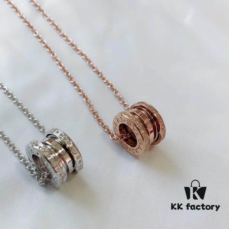 692fc3e299f2d84055c8871c BVLGARI Bvlgari Spring Necklace with and without Diamonds CNC Precision Carved High Version 1:1 Craftsmanship Available in White Gold and Rose Gold