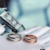 692fc3ea99f2d84055c8872c BVLGARI New CNC-Paved Diamond Carved Ring in White and Rose Gold
